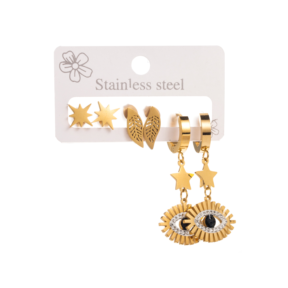 1 Set Elegant Round Heart Shape Bee Inlay 316 Stainless Steel  Rhinestones 14K Gold Plated Drop Earrings display picture 11