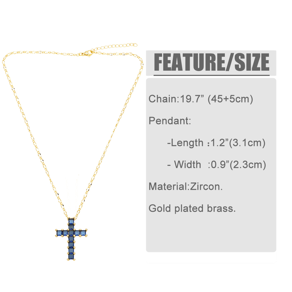 Simple Style Cross Copper Plating Inlay Zircon 18k Gold Plated Necklace Pendant display picture 1