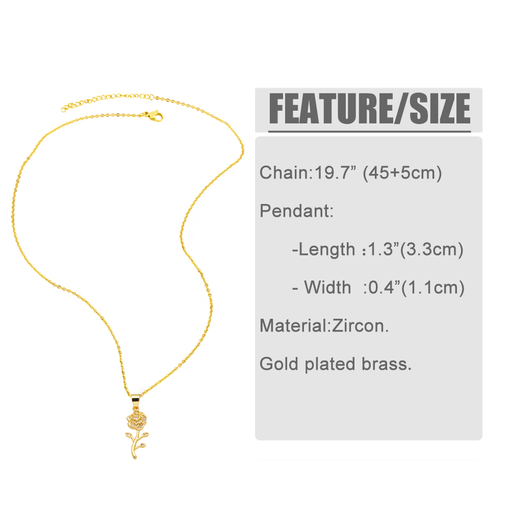 Simple Style Flower Copper Plating Inlay Zircon 18k Gold Plated Pendant Necklace display picture 1