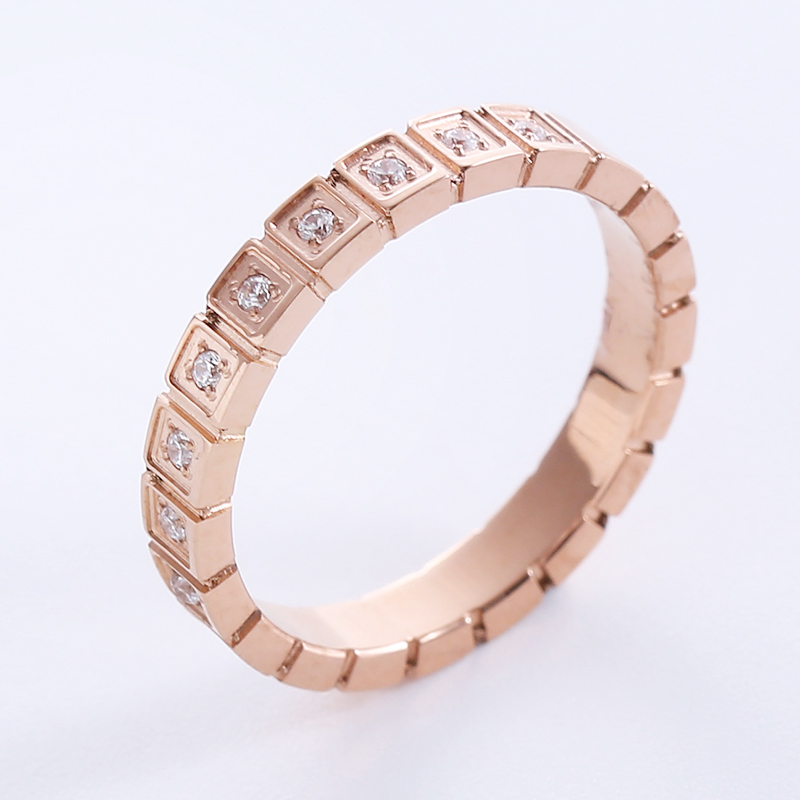 Simple Style Solid Color Stainless Steel Plating Inlay Rhinestones Rose Gold Plated Gold Plated Rings display picture 3