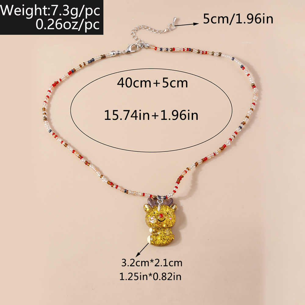 Cute Elk Glass Wholesale Pendant Necklace display picture 1