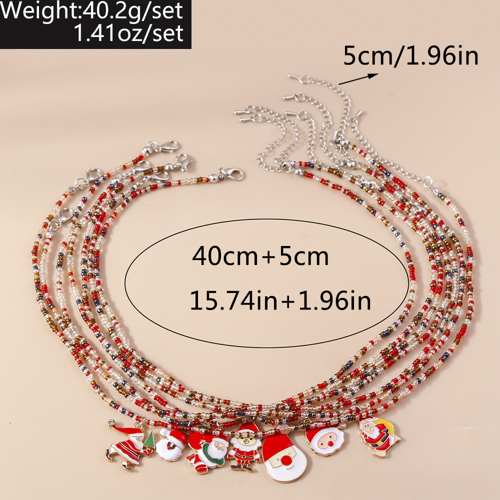 Cute Santa Claus Glass Wholesale Pendant Necklace display picture 12