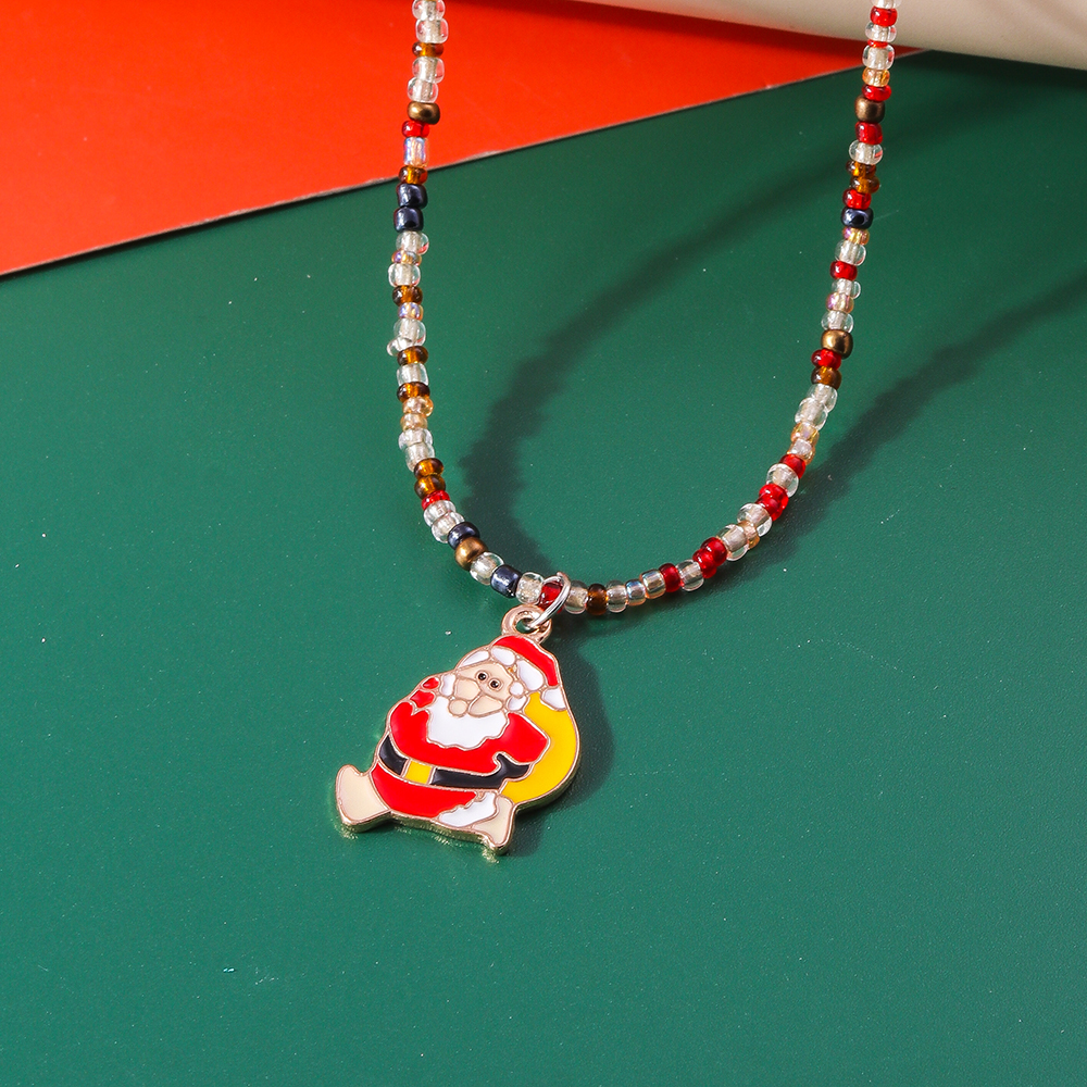 Cute Santa Claus Glass Wholesale Pendant Necklace display picture 6