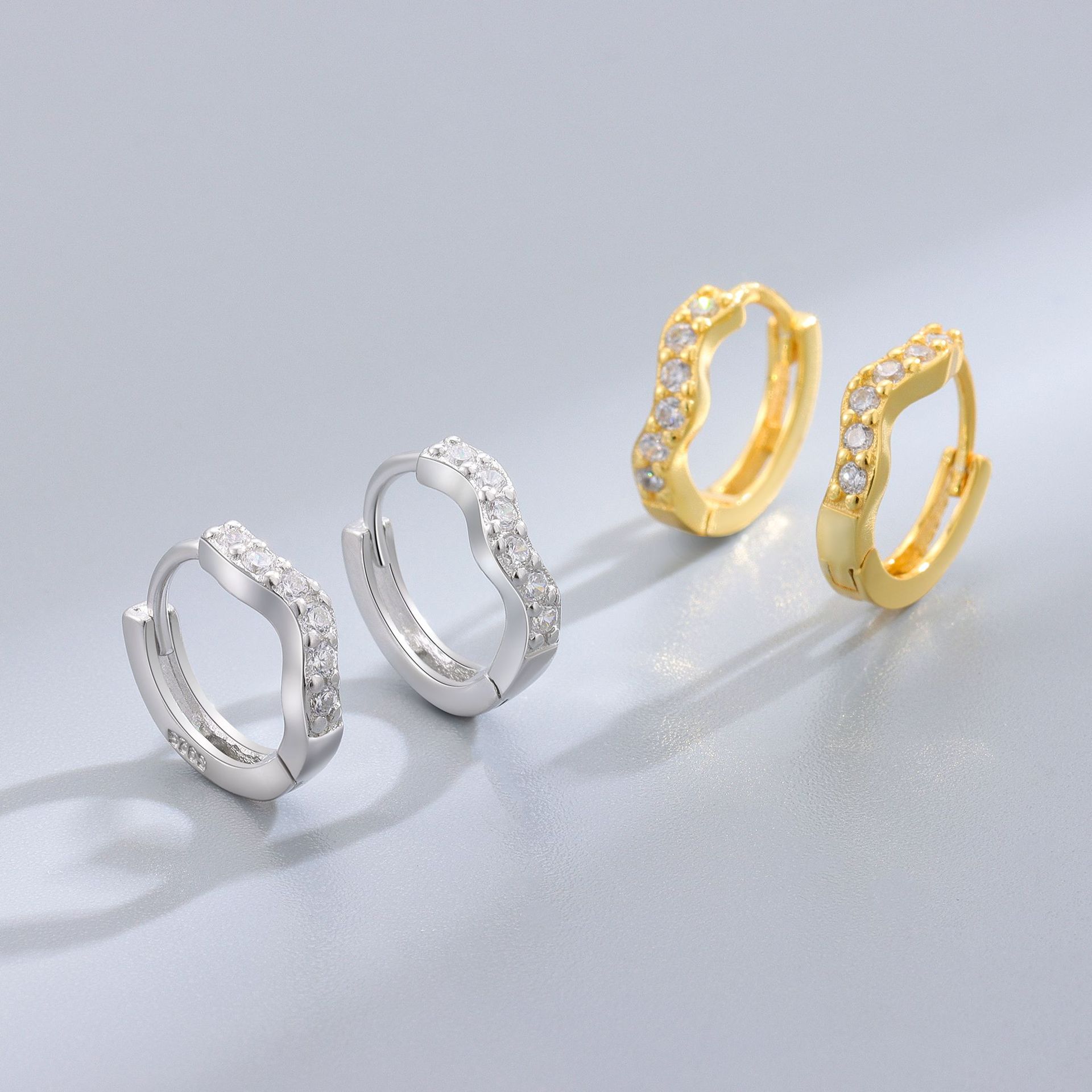 1 Pair Casual Simple Style Solid Color Plating Sterling Silver Earrings display picture 1