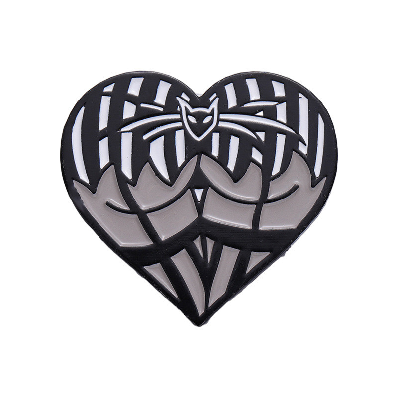 Cartoon Style Letter Heart Shape Skull Alloy Plating Unisex Brooches display picture 3