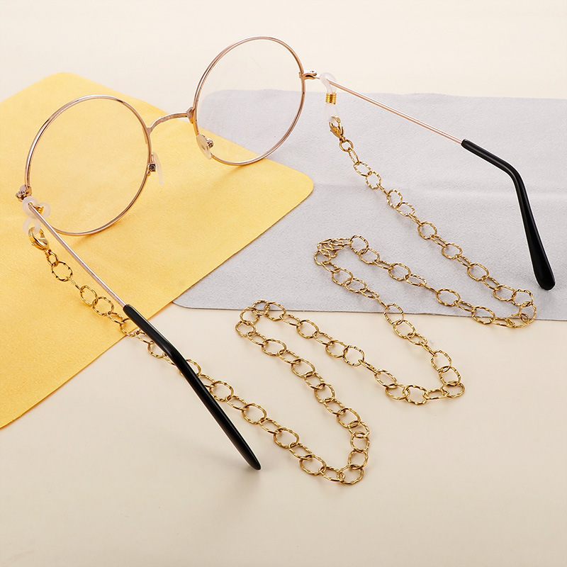 Basic Solid Color Titanium Steel Women's Glasses Chain display picture 3