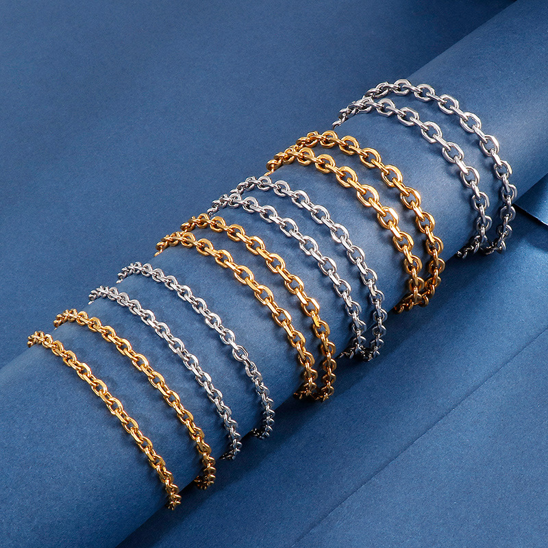 Titan Stahl 18 Karat Vergoldet Einfacher Stil Kette Einfarbig Halskette display picture 1