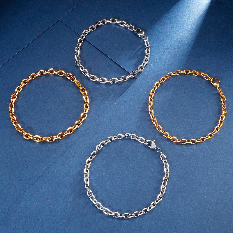 Acero Titanio Chapados en oro de 18k Estilo Simple Cadena Color Sólido Collar display picture 2