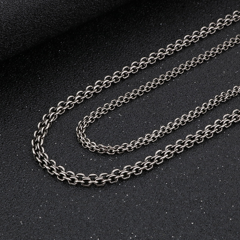 Hip-hop Retro Solid Color Titanium Steel Chain Men's Necklace display picture 3