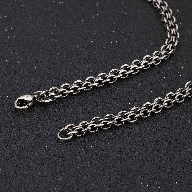 Hip-hop Retro Solid Color Titanium Steel Chain Men's Necklace display picture 4