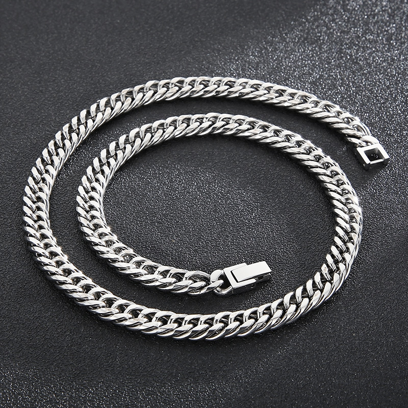 Simple Style Solid Color Titanium Steel Chain Men's Necklace display picture 3