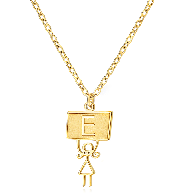 Ig Style Cute Vintage Style Cartoon Character Letter Stainless Steel Plating 18k Gold Plated Pendant Necklace display picture 31