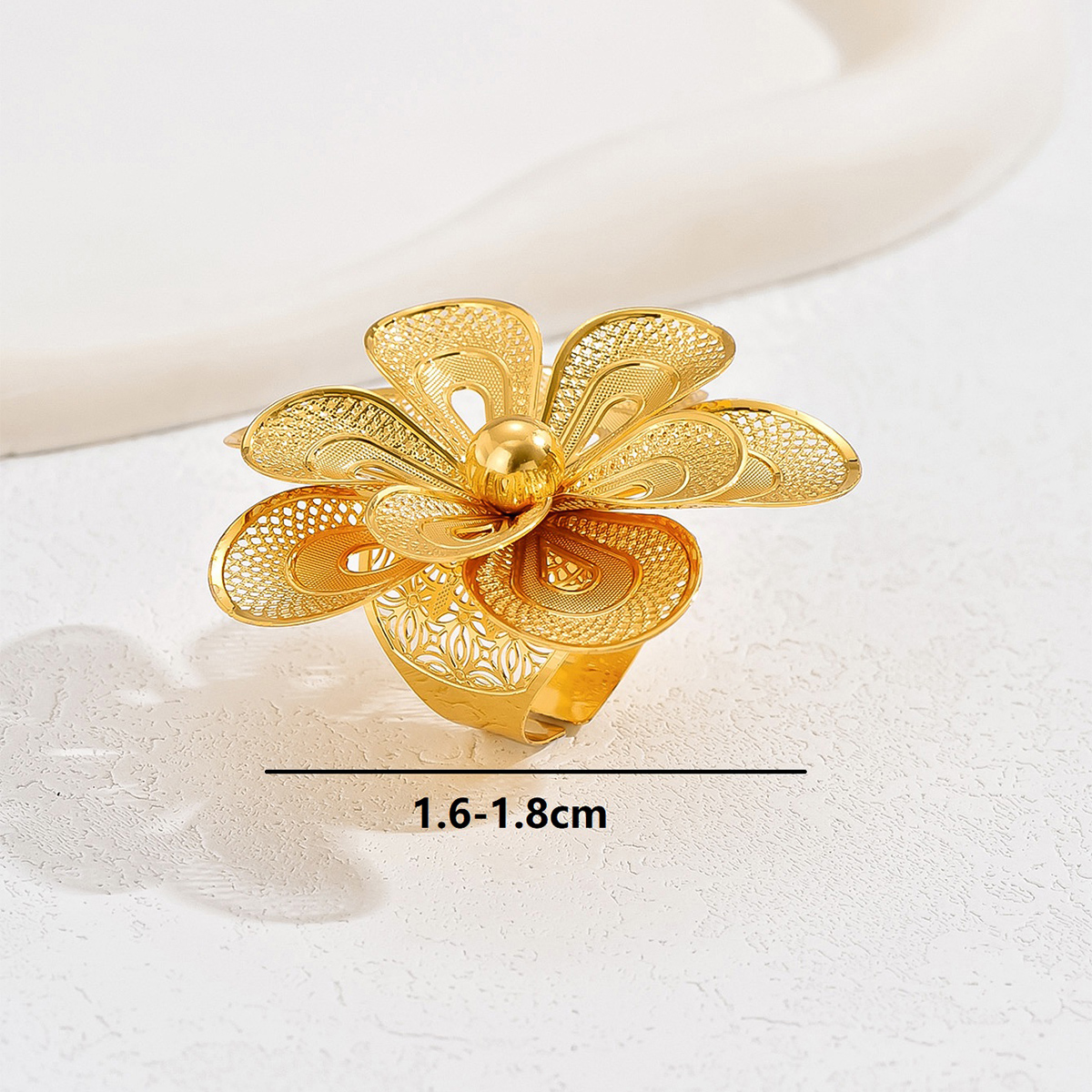 Glam Simple Style Flower Iron Hollow Out Women's Open Rings display picture 20