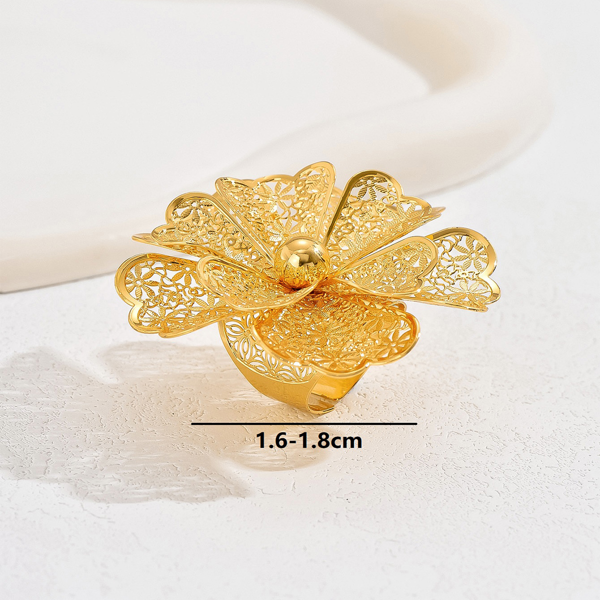 Glam Simple Style Flower Iron Hollow Out Women's Open Rings display picture 15