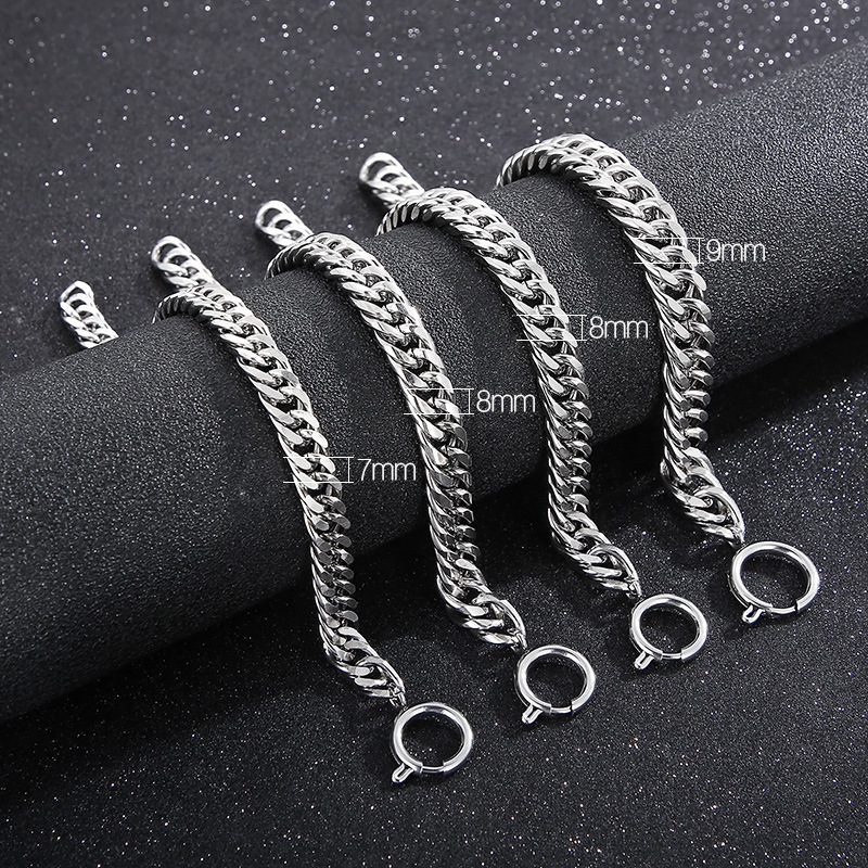 Hip-hop Retro Solid Color Titanium Steel Chain Women's Bracelets display picture 1