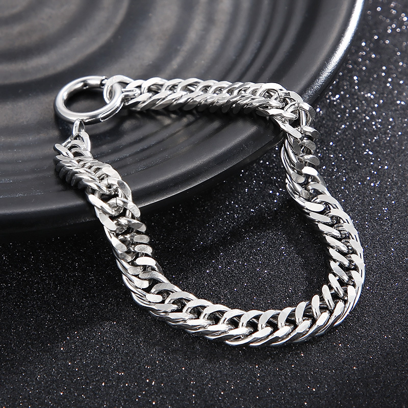 Hip-hop Retro Solid Color Titanium Steel Chain Women's Bracelets display picture 3