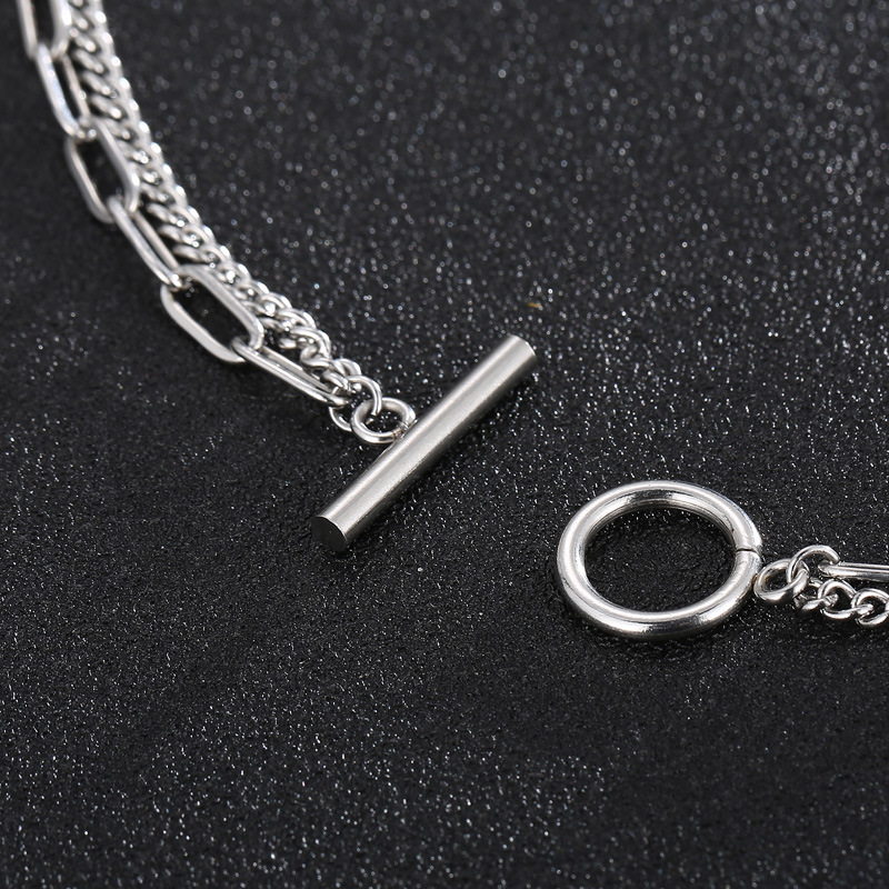 Simple Style Geometric Stainless Steel Toggle Men's Double Layer Necklaces display picture 5