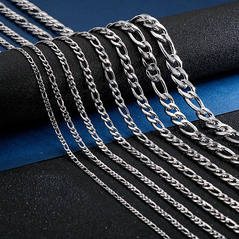 Einfacher Stil Einfarbig Titan Stahl Kette Armbänder Halskette display picture 4