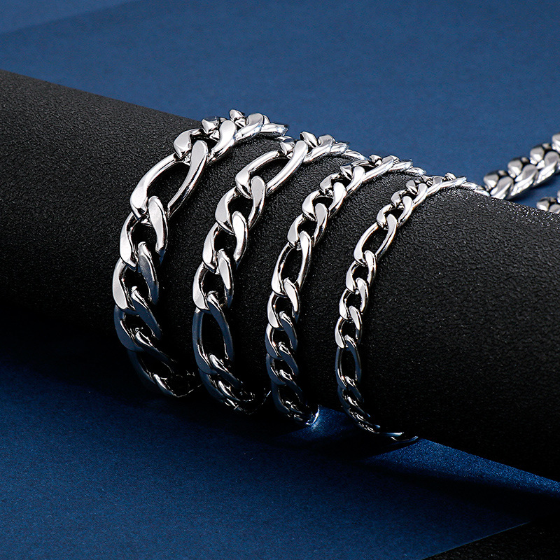 Einfacher Stil Einfarbig Titan Stahl Kette Armbänder Halskette display picture 2