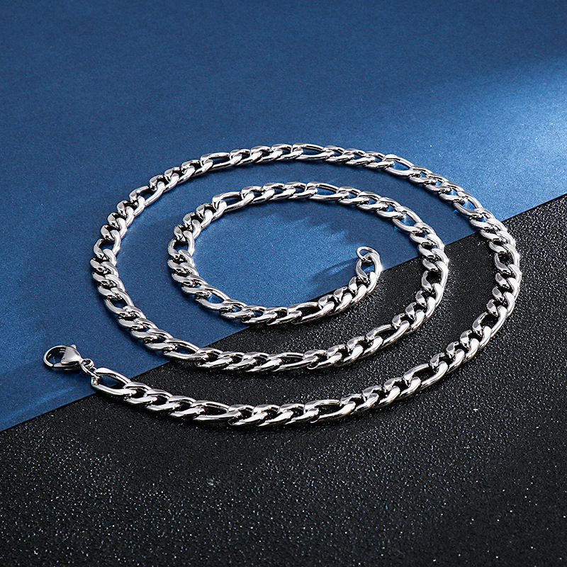 Einfacher Stil Einfarbig Titan Stahl Kette Armbänder Halskette display picture 1