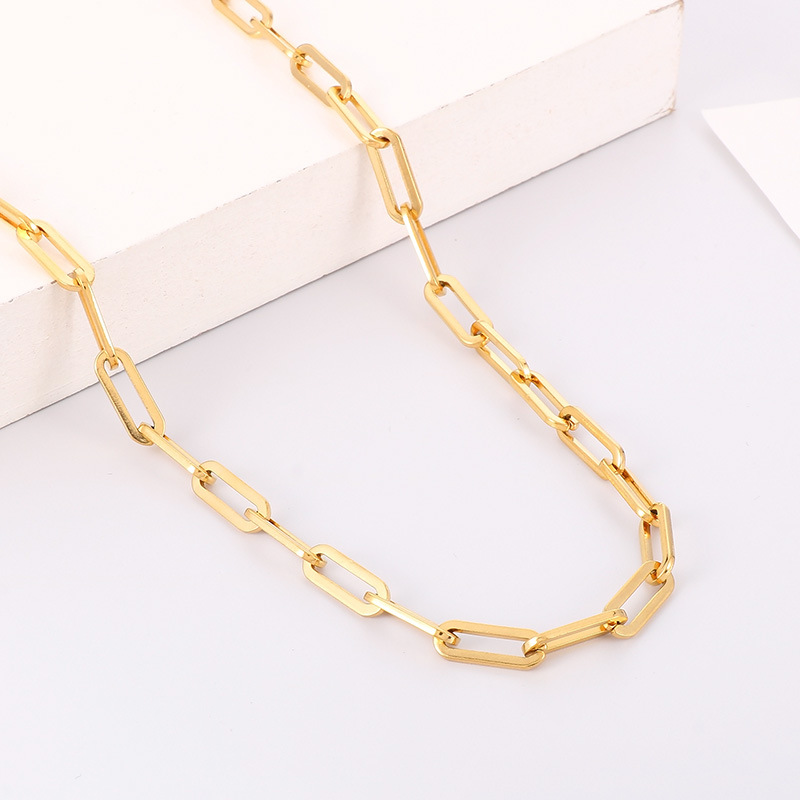 Stainless Steel 18K Gold Plated Simple Style Solid Color Bracelets Necklace display picture 6