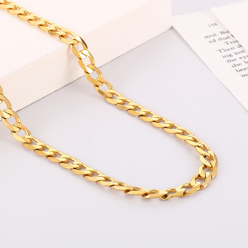 Stainless Steel 18K Gold Plated Simple Style Geometric Bracelets Necklace display picture 6