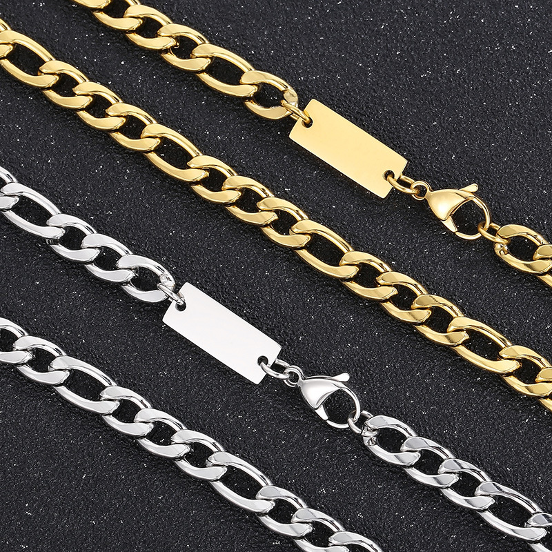 Stainless Steel 18K Gold Plated Simple Style Geometric Bracelets Necklace display picture 2