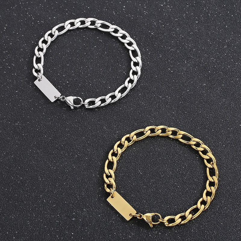 Stainless Steel 18K Gold Plated Simple Style Geometric Bracelets Necklace display picture 5