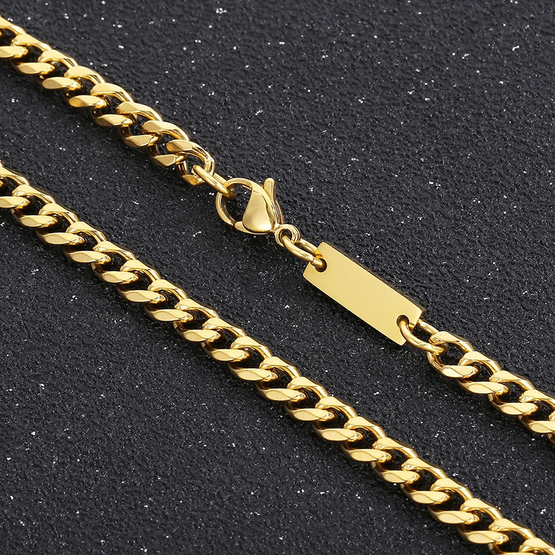 Simple Style Streetwear Geometric Titanium Steel 18K Gold Plated Men's Bracelets Necklace display picture 3