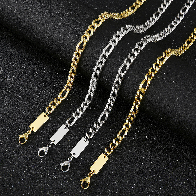 Stainless Steel 18K Gold Plated Simple Style Plating Geometric Bracelets Necklace display picture 2