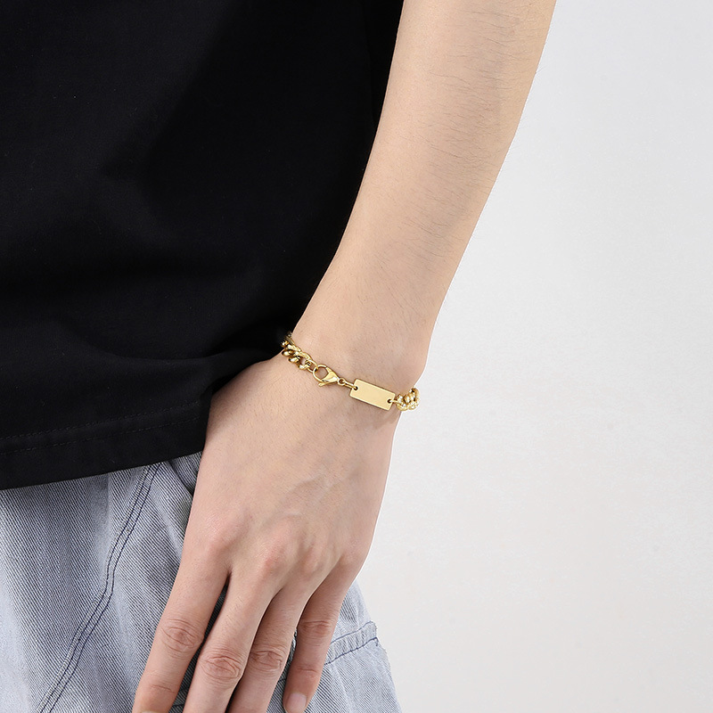 Stainless Steel 18K Gold Plated Simple Style Plating Geometric Bracelets Necklace display picture 6