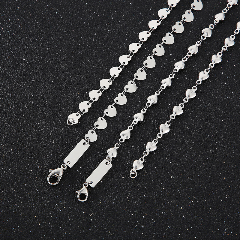 Titanium Steel 18K Gold Plated Simple Style Classic Style Plating Chain Solid Color Bracelets Necklace display picture 4