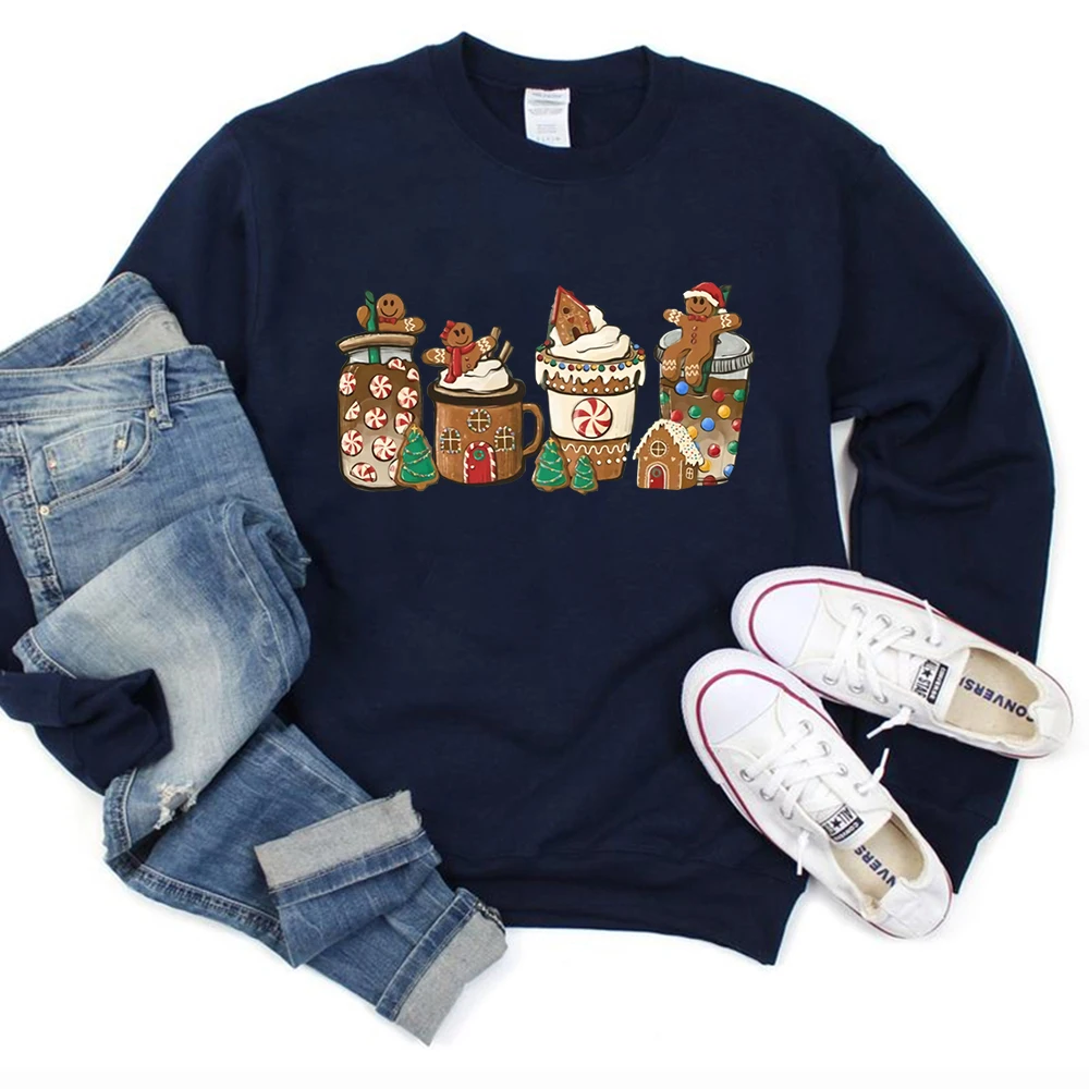 Damen Kapuzen Pullover Lange Ärmel Thermotransferdruck Lässig Weihnachtsbaum Lebkuchen display picture 7