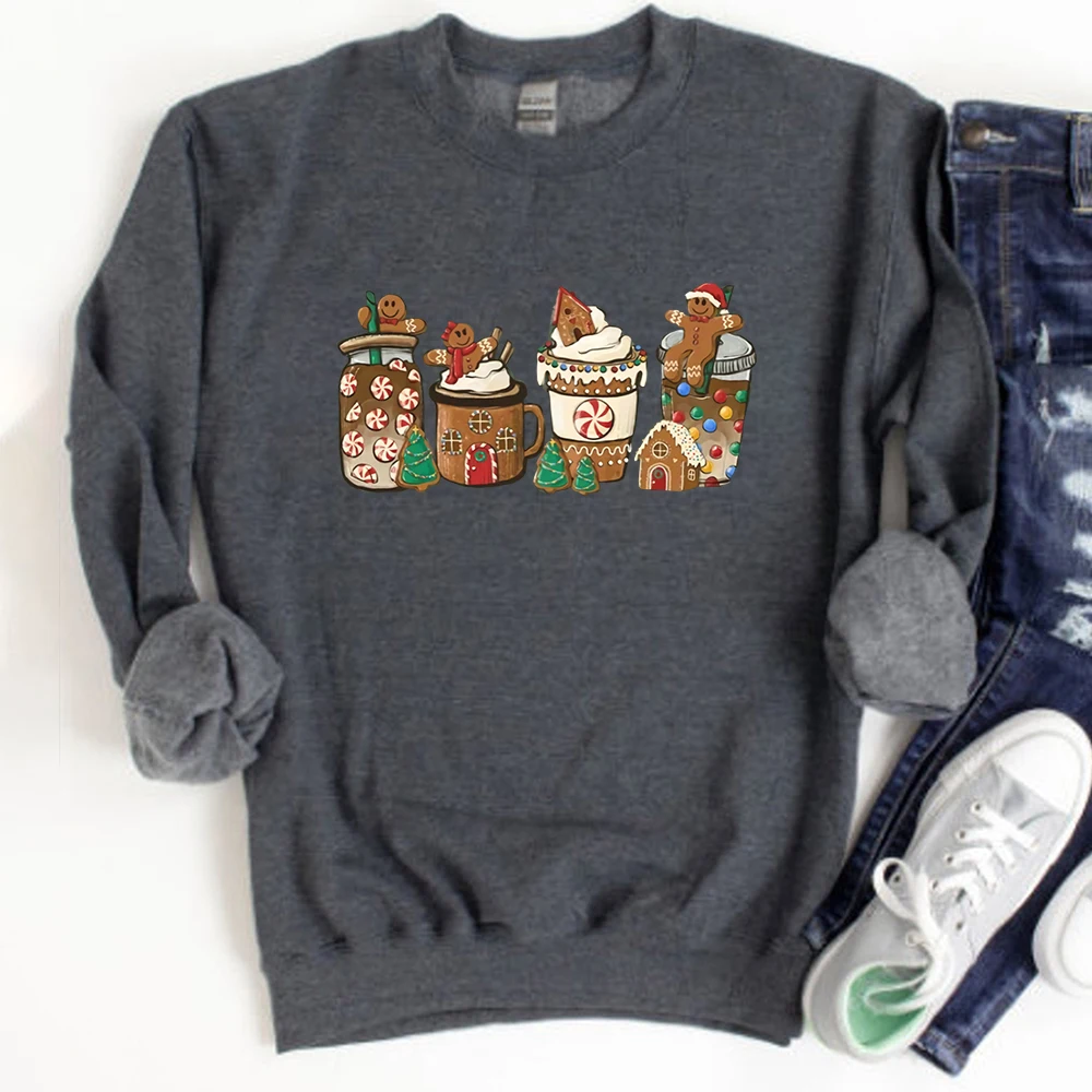 Damen Kapuzen Pullover Lange Ärmel Thermotransferdruck Lässig Weihnachtsbaum Lebkuchen display picture 10