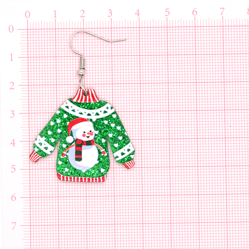 1 Pair Simple Style Christmas Tree Printing Arylic Drop Earrings display picture 8