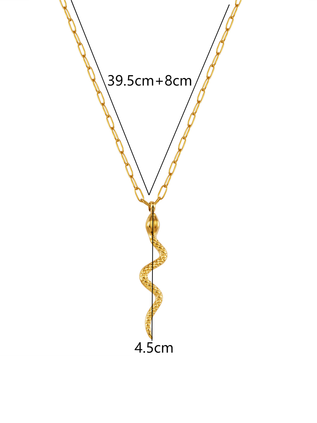 304 Stainless Steel 14K Gold Plated Simple Style Plating Snake display picture 4