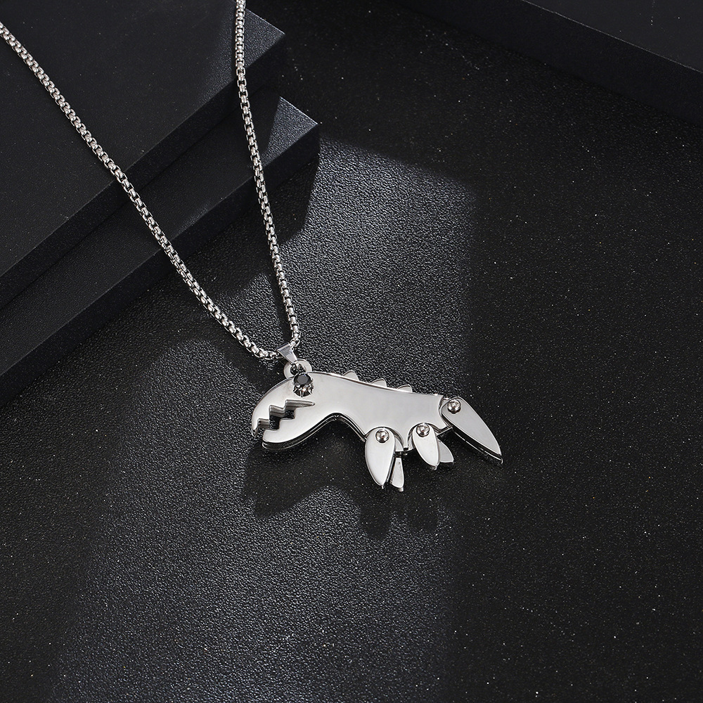 Modern Style Streetwear Dinosaur 304 Stainless Steel Polishing 18K Gold Plated Unisex Pendant Necklace display picture 1