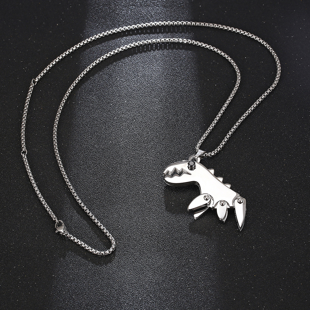 Modern Style Streetwear Dinosaur 304 Stainless Steel Polishing 18K Gold Plated Unisex Pendant Necklace display picture 2