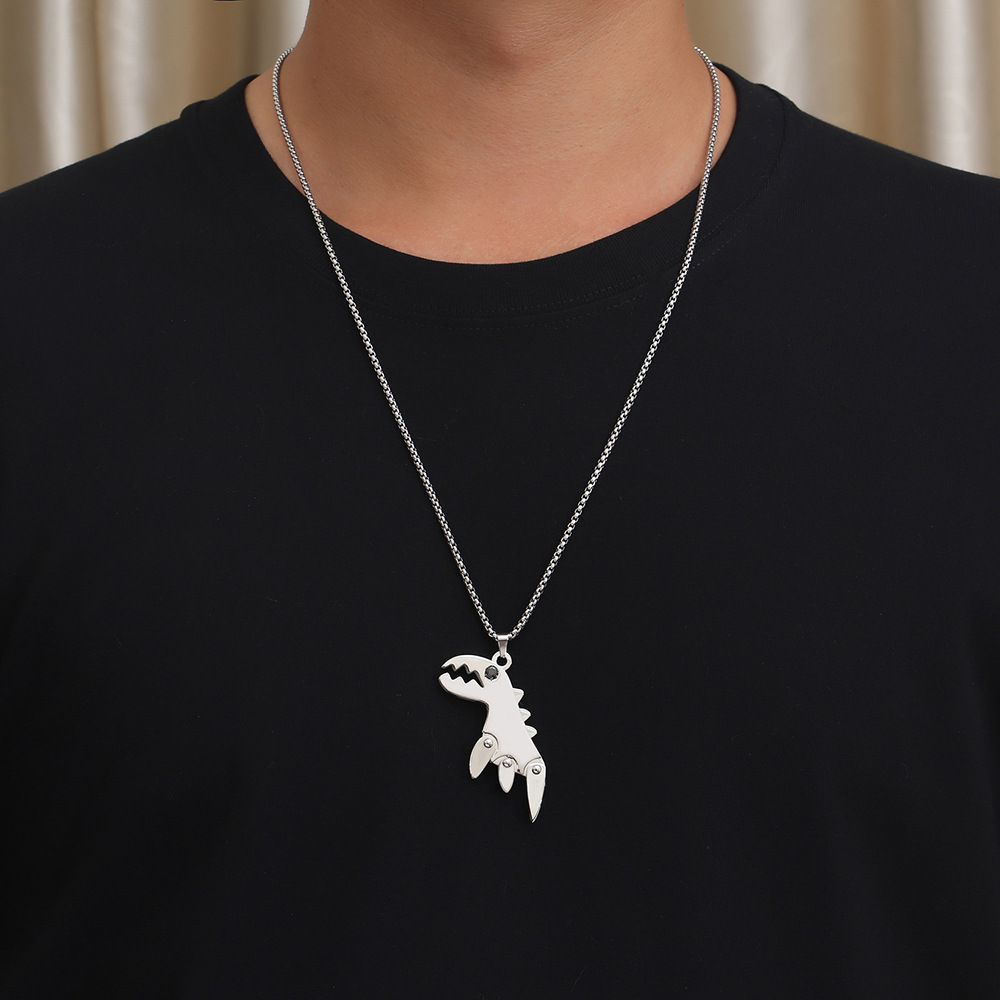 Modern Style Streetwear Dinosaur 304 Stainless Steel Polishing 18K Gold Plated Unisex Pendant Necklace display picture 3