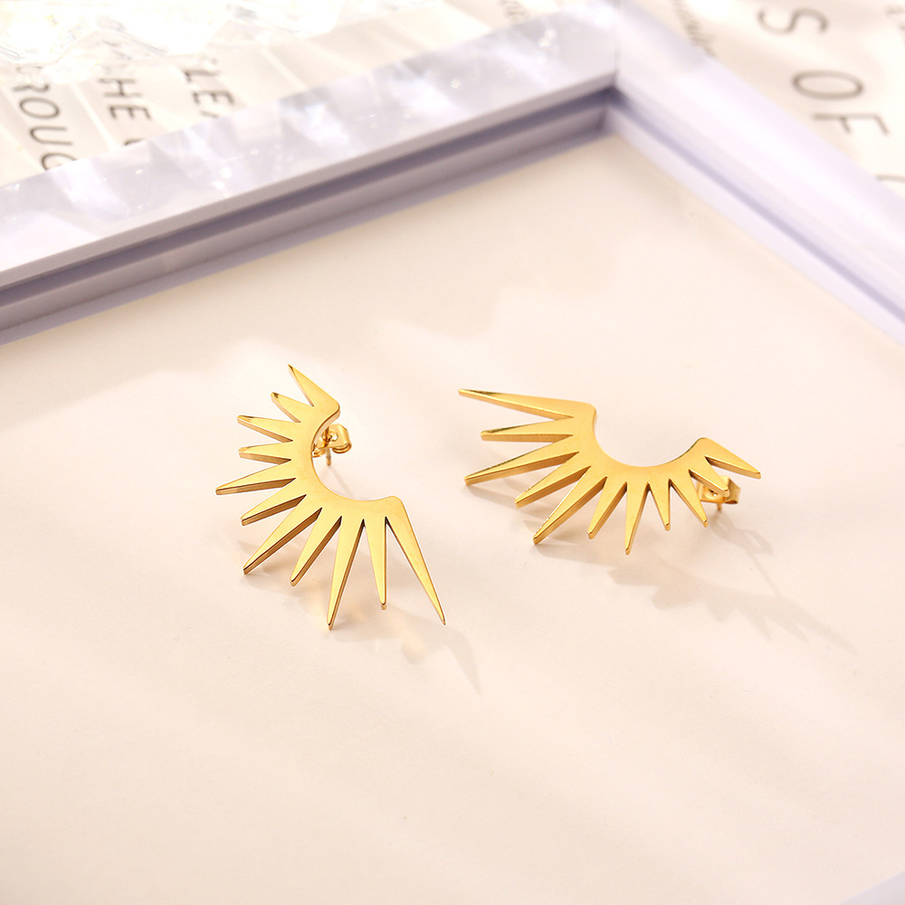 1 Pair Basic Modern Style Geometric Plating 304 Stainless Steel 18K Gold Plated Ear Studs display picture 1