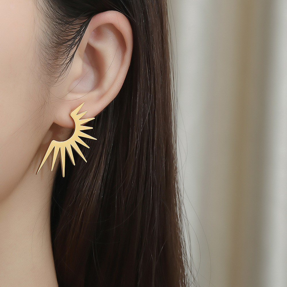 1 Pair Basic Modern Style Geometric Plating 304 Stainless Steel 18K Gold Plated Ear Studs display picture 4