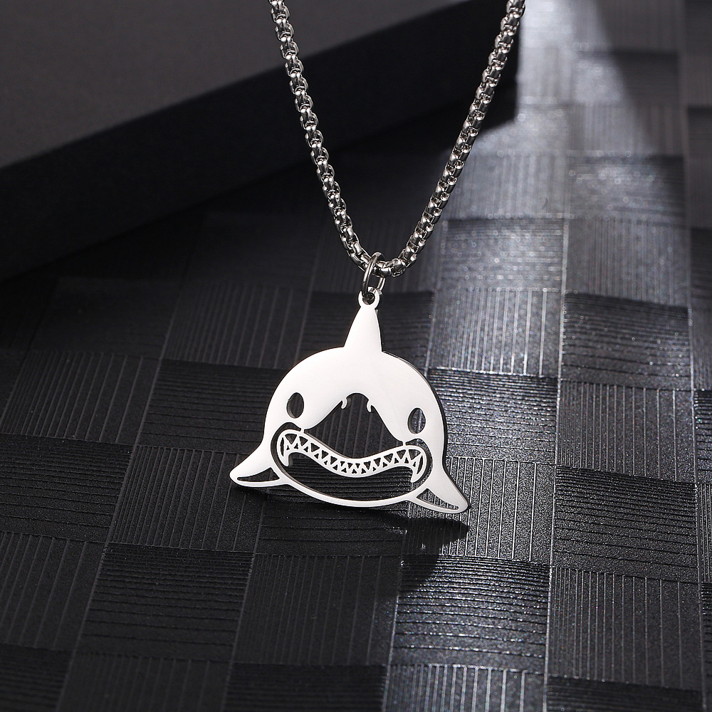 Cute Streetwear Shark 304 Stainless Steel 18K Gold Plated Unisex Pendant Necklace display picture 1