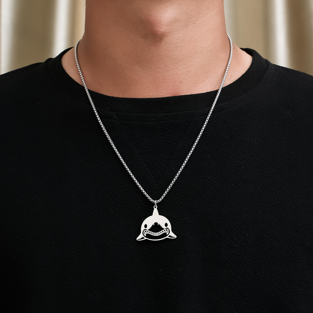 Cute Streetwear Shark 304 Stainless Steel 18K Gold Plated Unisex Pendant Necklace display picture 3