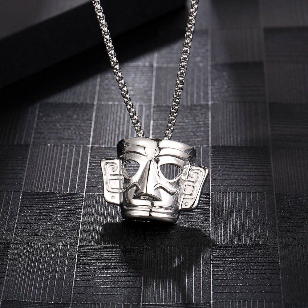 Retro Mask 304 Stainless Steel Plating 18K Gold Plated Unisex Pendant Necklace display picture 2