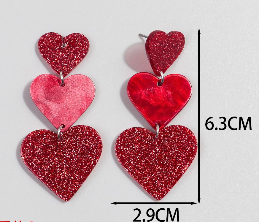 1 Pair Simple Style Heart Shape Arylic Drop Earrings display picture 8