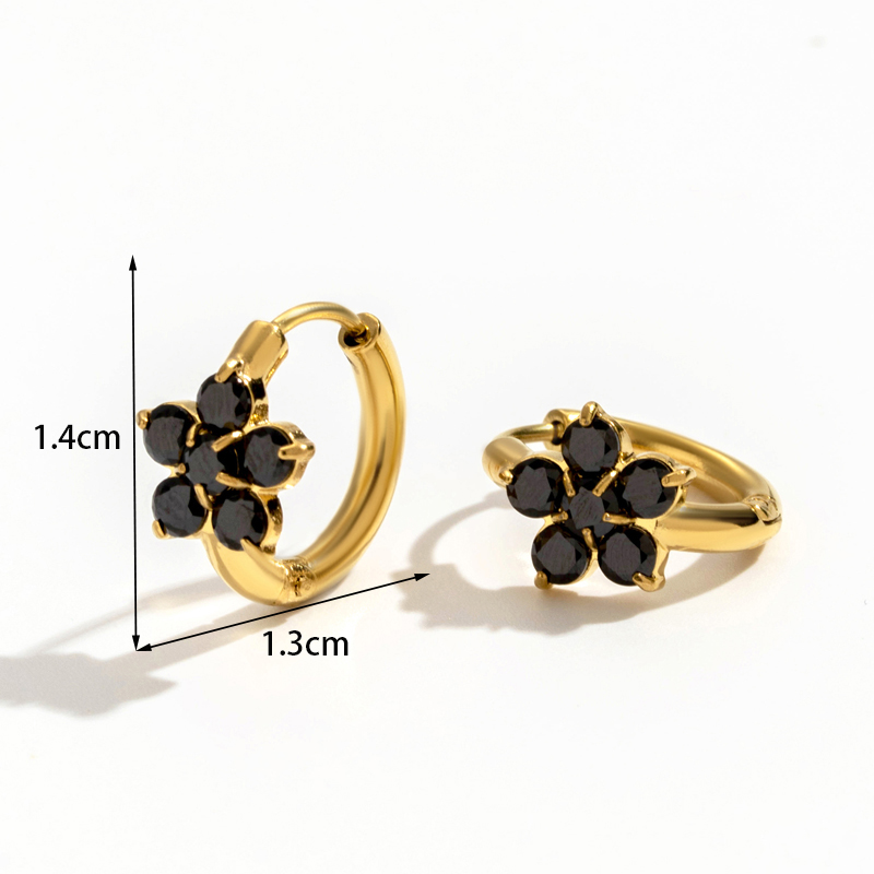 1 Pair Vintage Style French Style Simple Style Geometric Tassel Flower Plating Inlay Stainless Steel Zircon 18k Gold Plated Drop Earrings display picture 7
