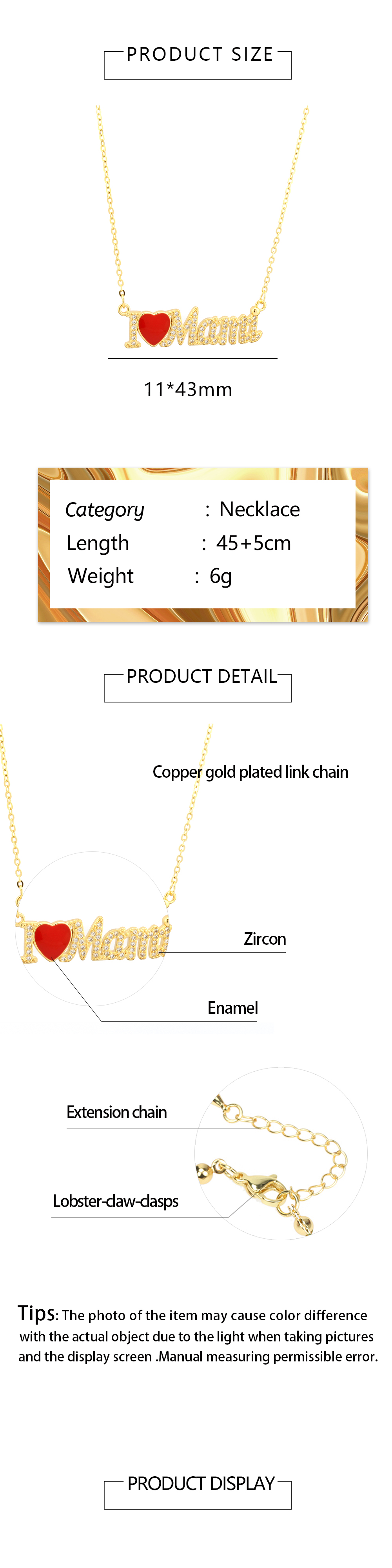 Elegant Letter Heart Shape Copper Plating Inlay Zircon 18k Gold Plated Pendant Necklace display picture 1