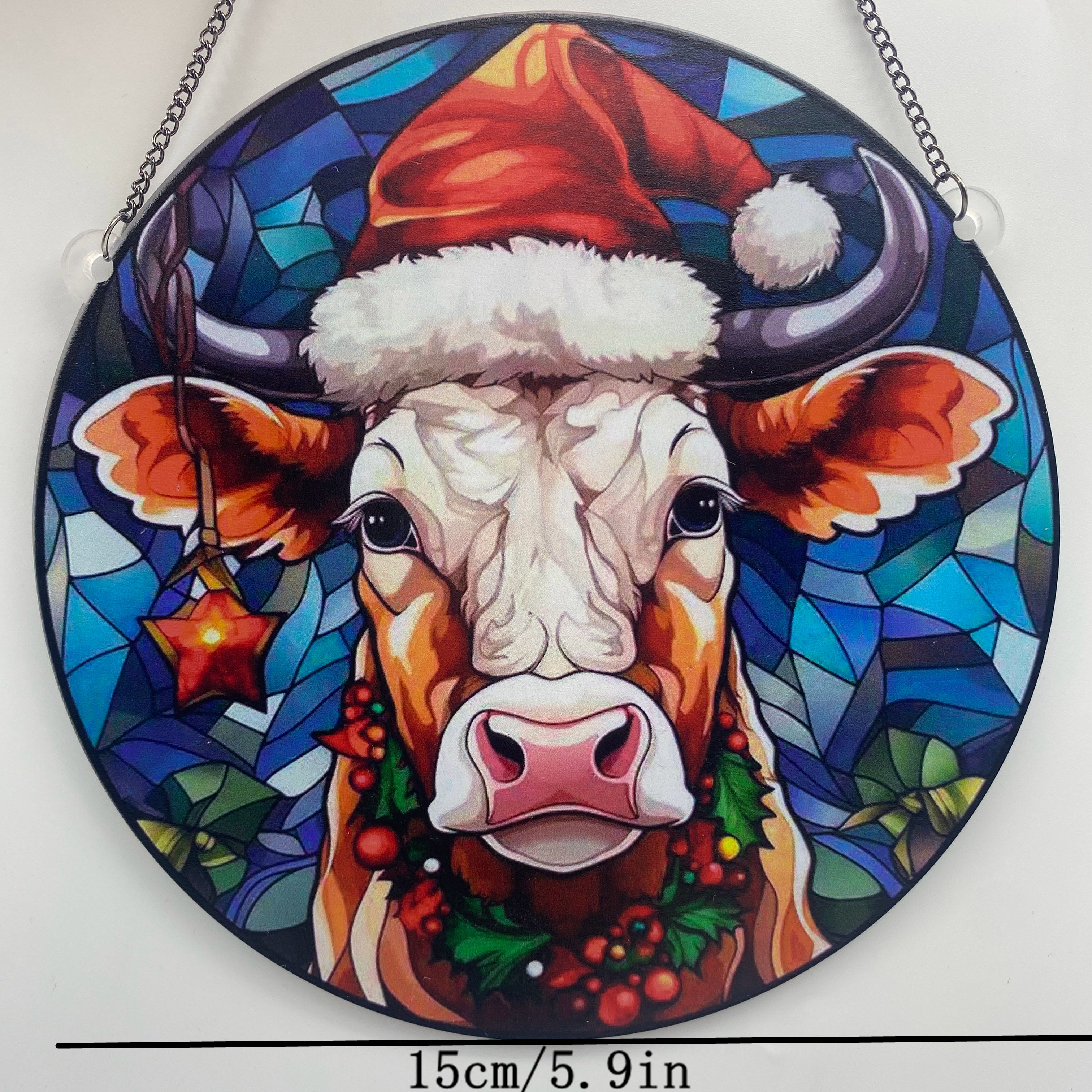Christmas Cartoon Style Retro Christmas Hat Cattle Arylic Indoor Outdoor Party Hanging Ornaments display picture 1