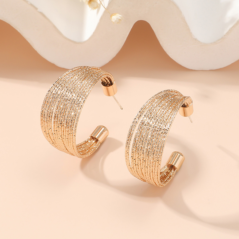1 Pair Simple Style Classic Style Geometric Plating Alloy Gold Plated Earrings display picture 3