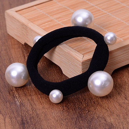 Vintage Style Color Block Artificial Pearl Handmade Hair Tie display picture 2